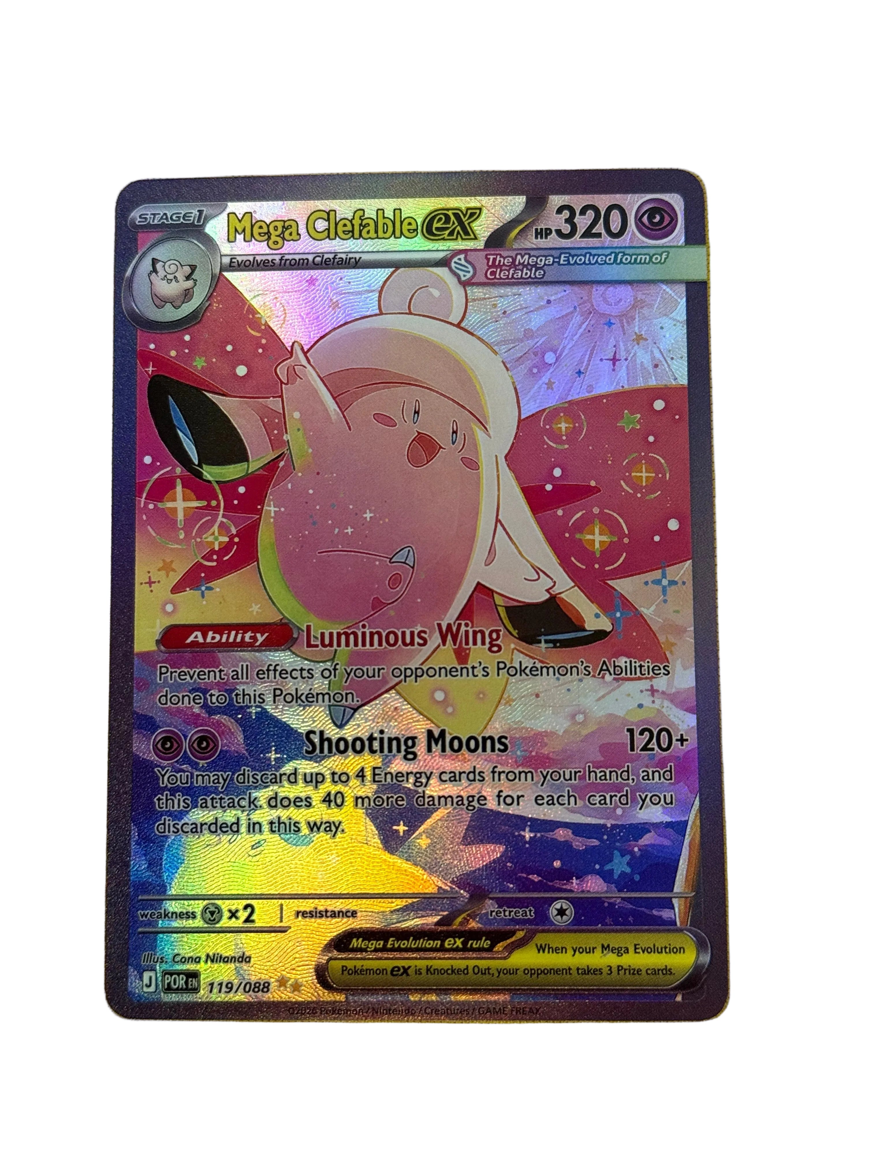 Mega Clefable ex 119/088 Illustration Rare Vorderseite