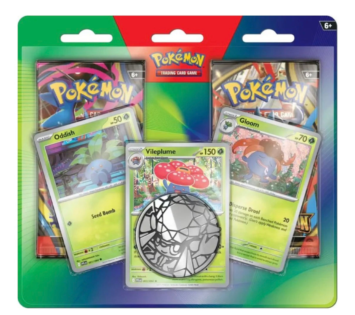 Pokémon Scarlet & Violet: Paldean Fates — Oddish, Gloom & Vileplume 2-Pack Blister