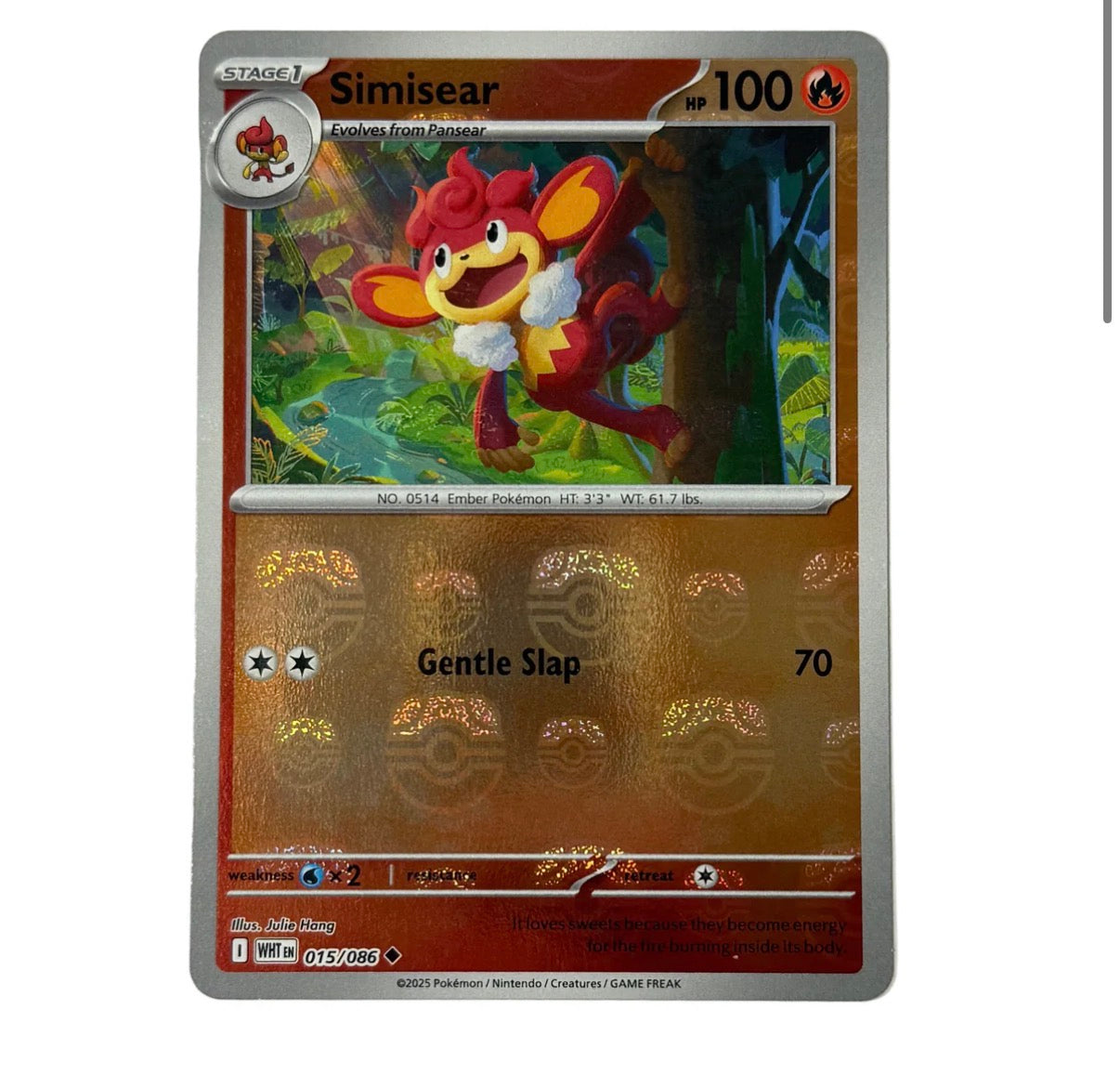 Simisear 015/086 — Wild Force — Master Ball Holo Rare (NM)
