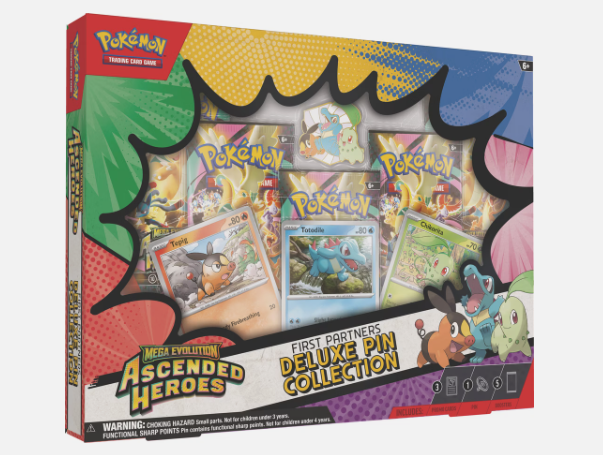 Pokémon TCG Mega Evolution Ascended Heroes First Partners Deluxe Pin Collection Totodile Chikorita Cyndaquil