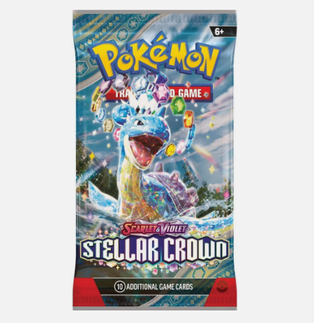 Pokémon TCG Scarlet & Violet Stellar Crown Booster Pack featuring Lapras